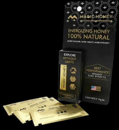 Magic Honey 3 Sachets blister pack and gold sachets