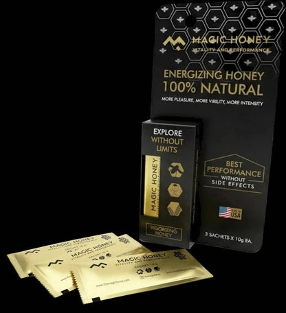Magic Honey 3 Sachets pack by Jailyne Ojeda with gold sachets